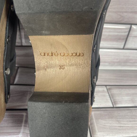 Andre Assous Olivia Black Leather Platform Clog Women's Shoe Size 5-NEW - Picture 9 of 10